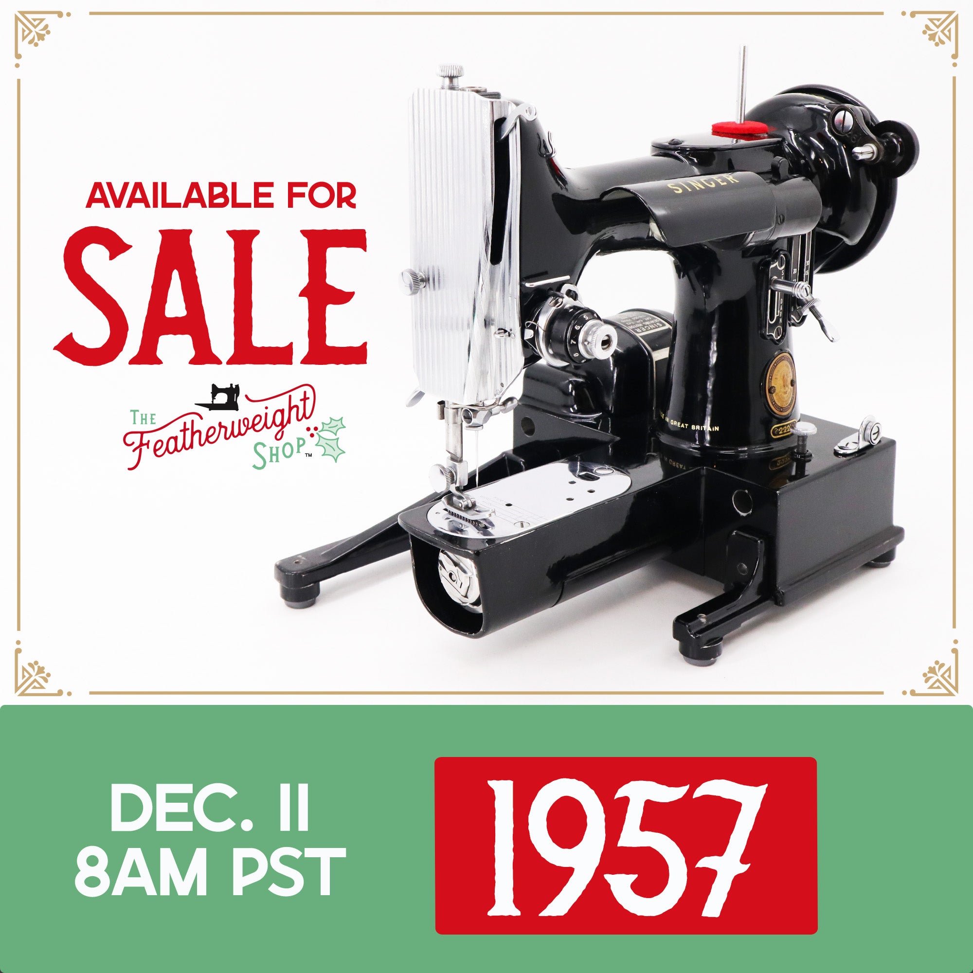 Singer Featherweight 222K Sewing Machine - EM6023**, 1957