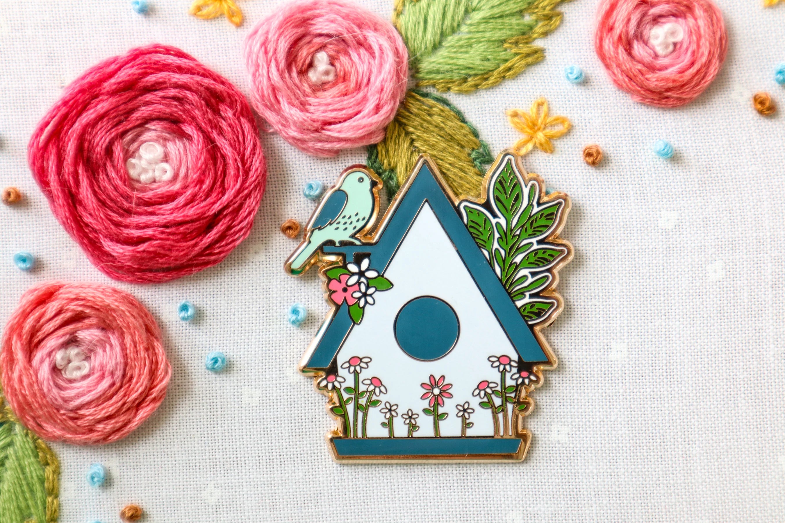 Needle Minder, MELODY LANE BIRDHOUSE by Flamingo Toes