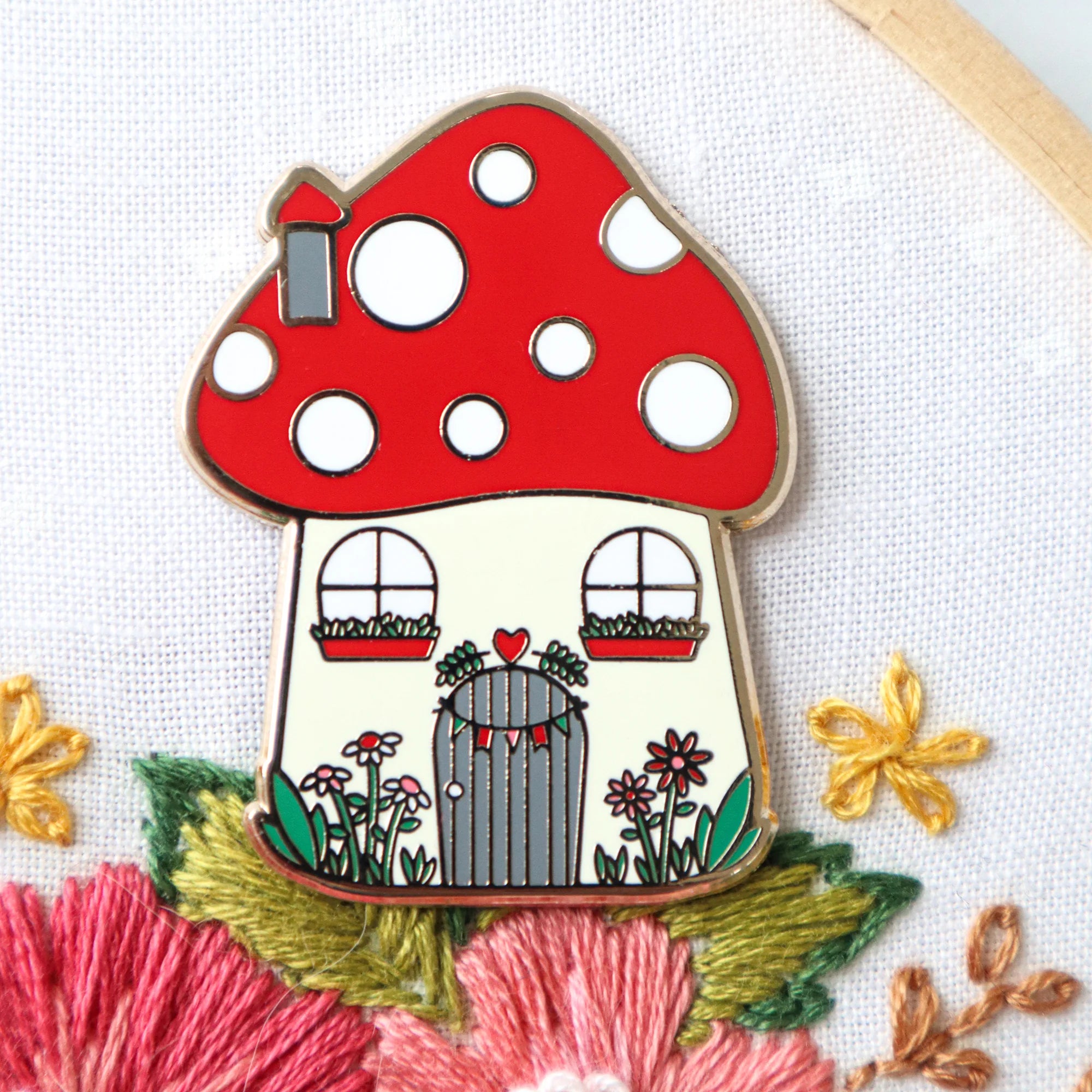 Needle Minder, WOODLAND MUSHROOM HOUSE by Flamingo Toes