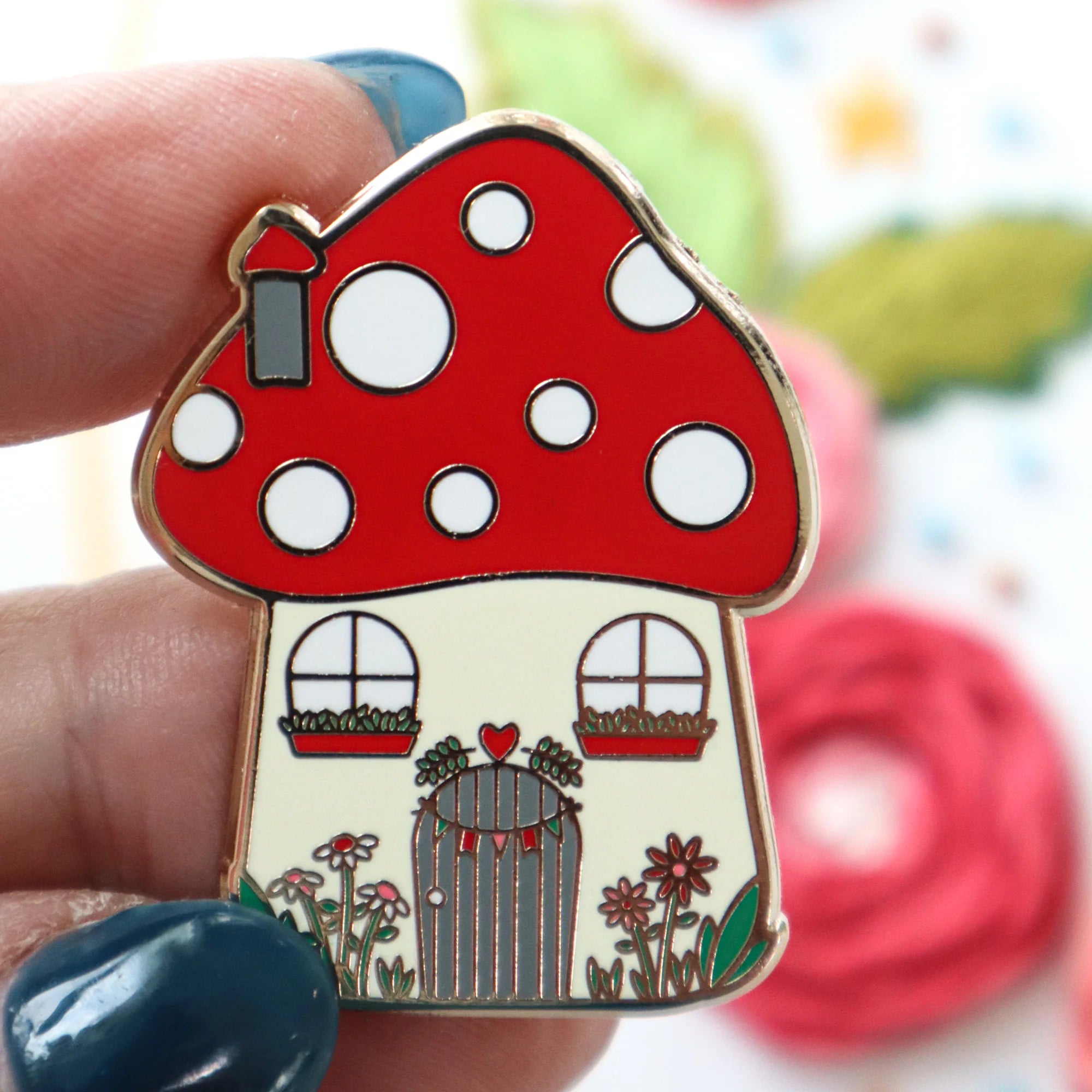 Needle Minder, WOODLAND MUSHROOM HOUSE by Flamingo Toes