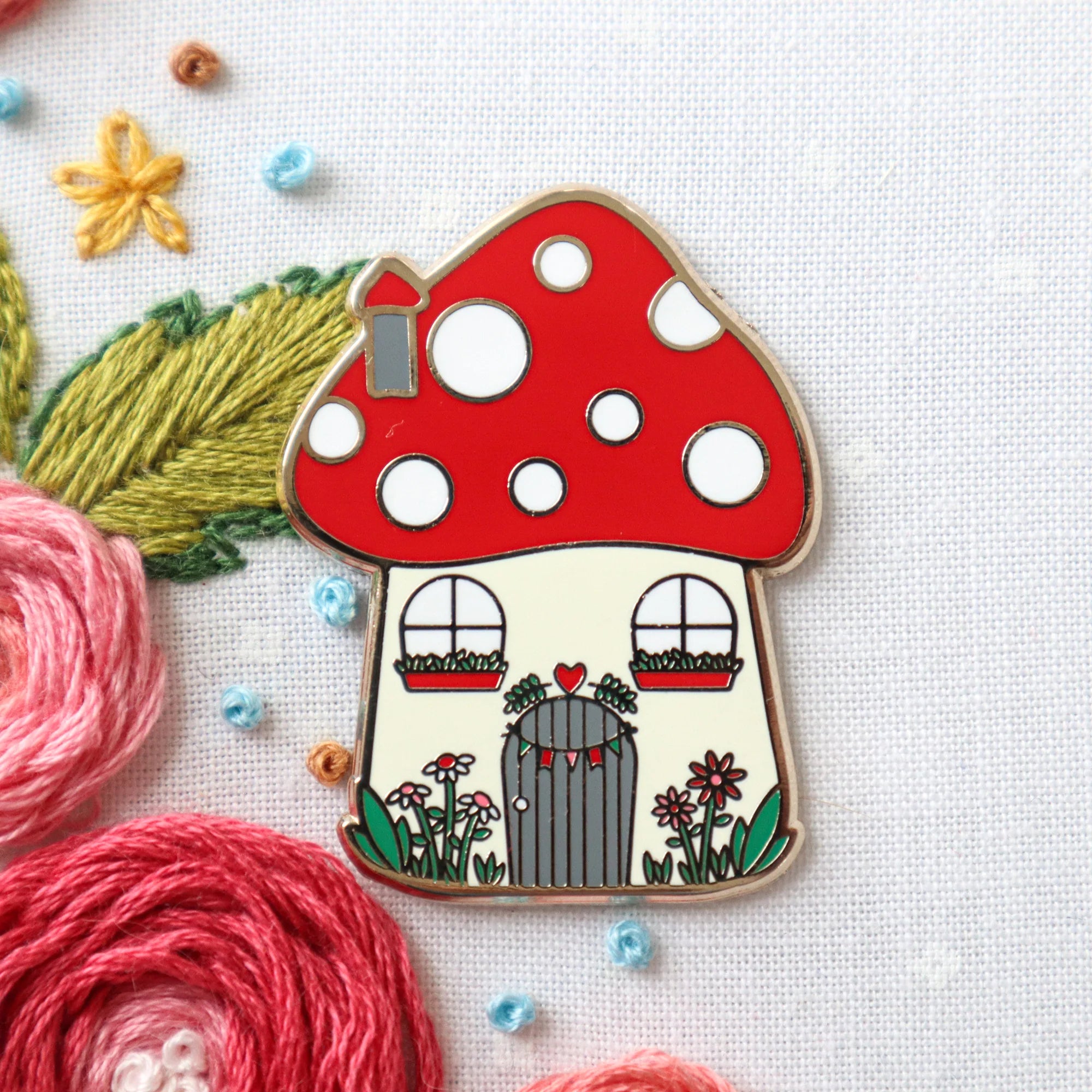 Needle Minder, WOODLAND MUSHROOM HOUSE by Flamingo Toes