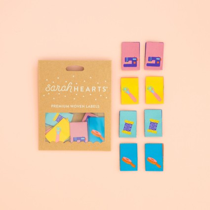Labels, Colorful NOTIONS & TOOLS Quilt Woven Sew-In Tags by Sarah Hearts