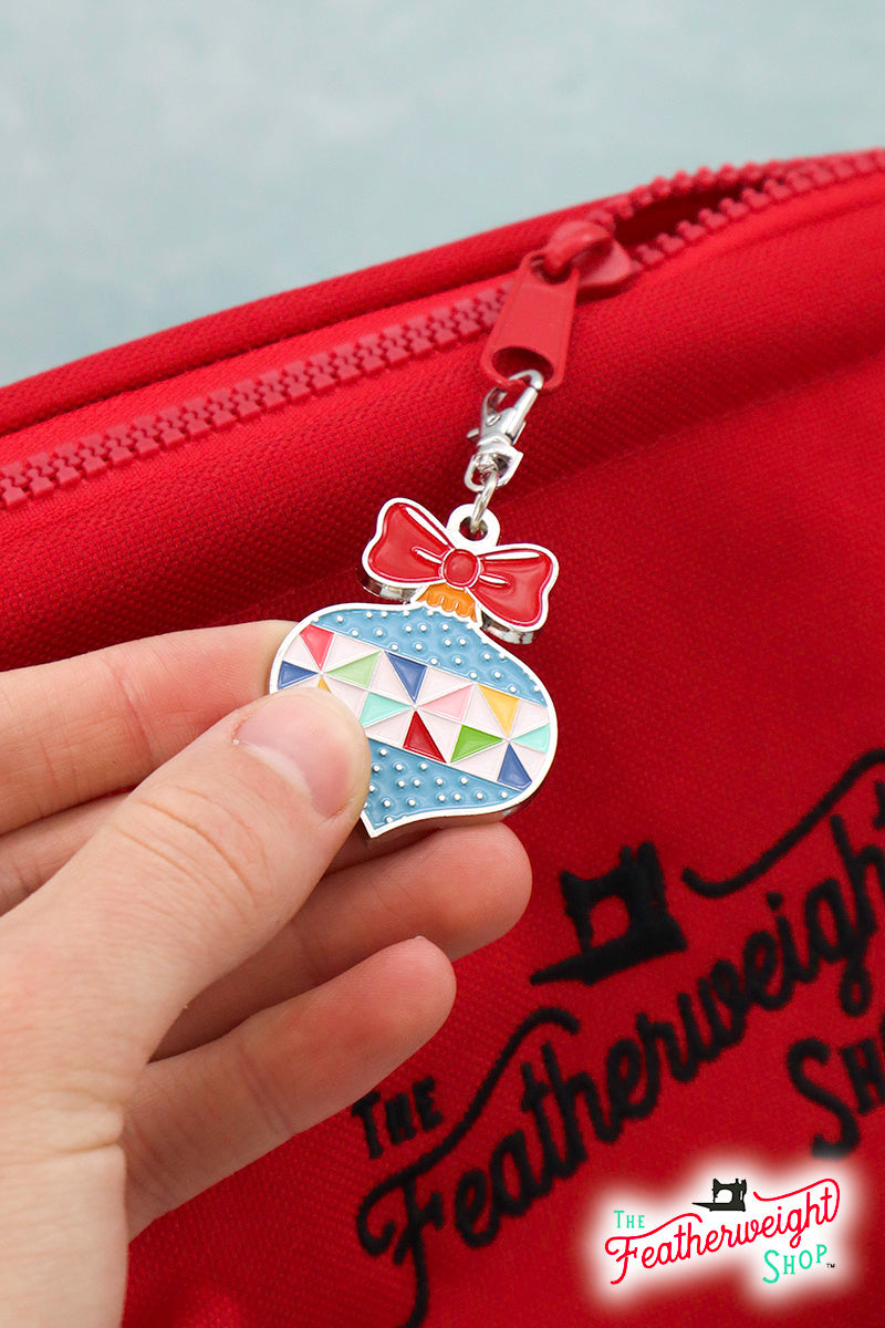 Enamel Happy Charm, Christmas Ornament Keyring & Keychain by Lori Holt