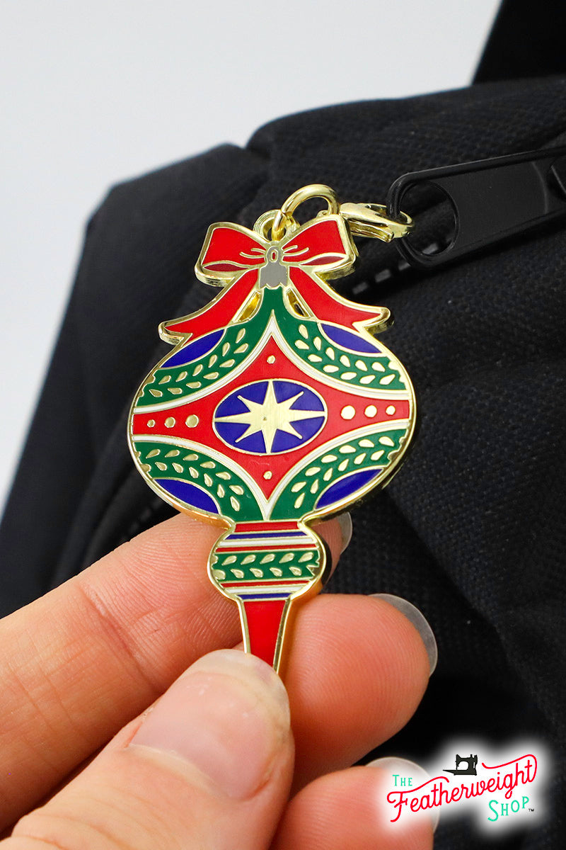 Enamel Charm Zipper Pull - VINTAGE ORNAMENT & BELIEVE by Cathe Holden