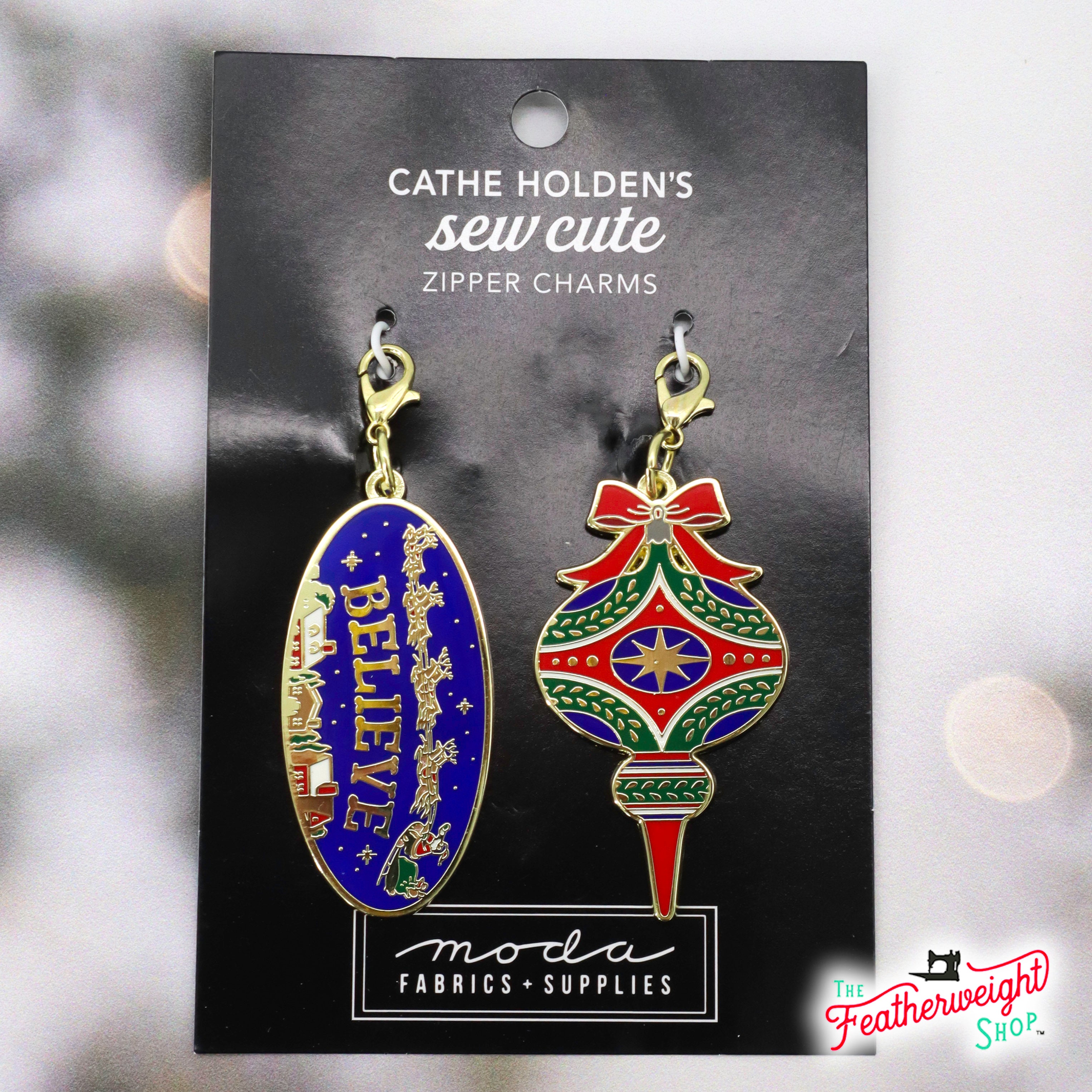 Enamel Charm Zipper Pull - VINTAGE ORNAMENT & BELIEVE by Cathe Holden
