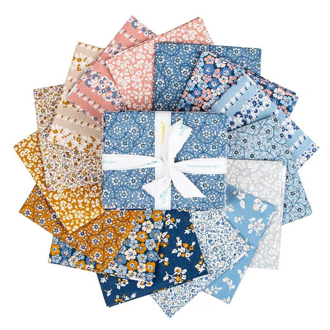 Fabric, Denim Florals by Liberty - FAT QUARTER BUNDLE