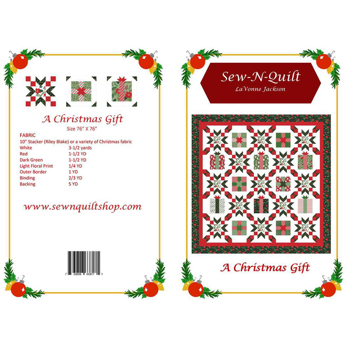 PATTERN, A Christmas Gift Quilt by Sew-N-Quilt