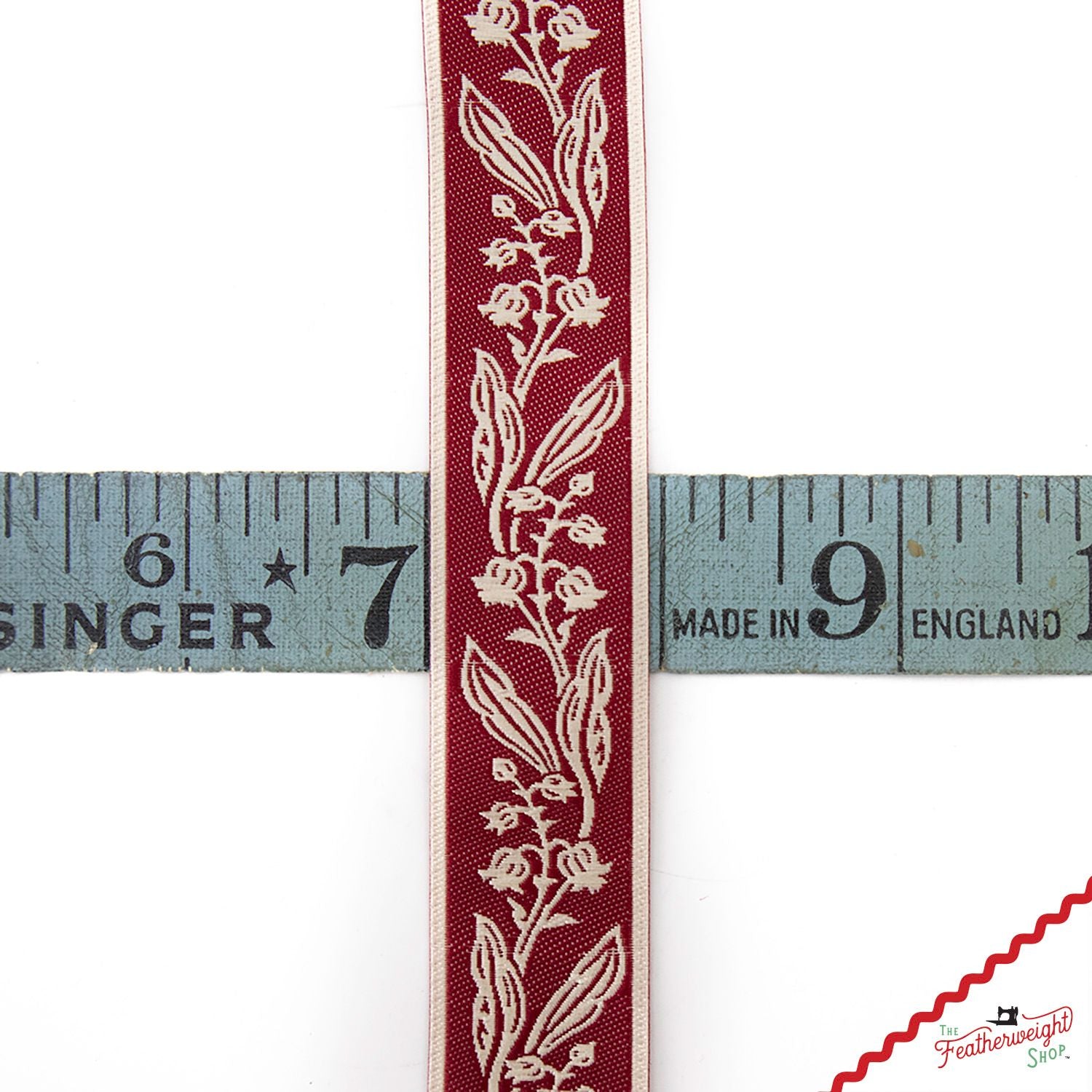 RIBBON, Lilly of the Valley RED and WHITE 7/8" (by the yard)