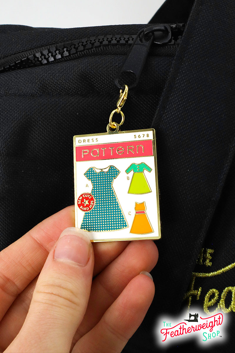 Enamel Charm Zipper Pull - SEW CUTE & DRESS PATTERN by Cathe Holden