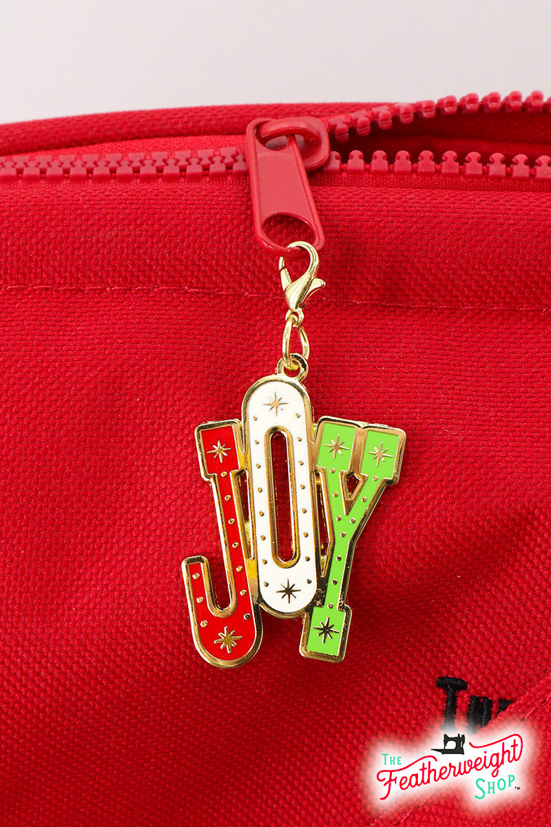 Enamel Charm Zipper Pull - PEACE & JOY by Cathe Holden