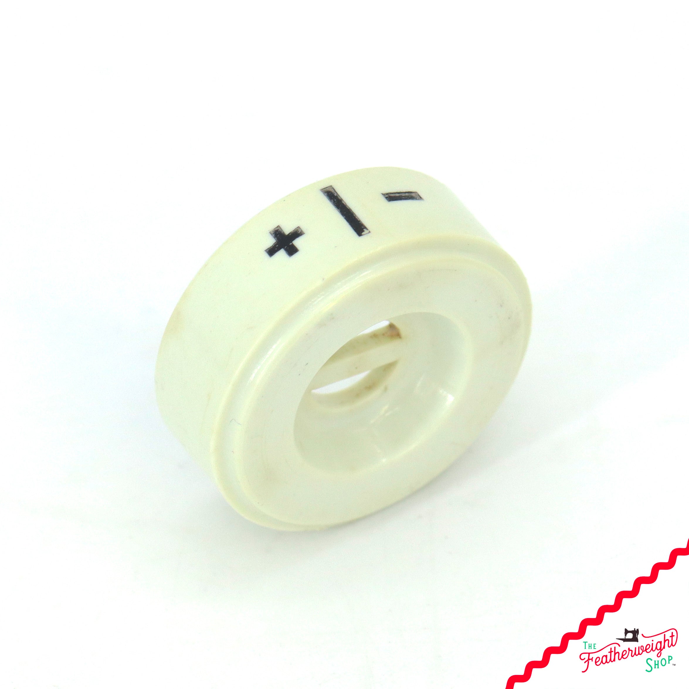 Plus and Minus Indicator Dial, White Singer Featherweight 221K (Vintage Original)