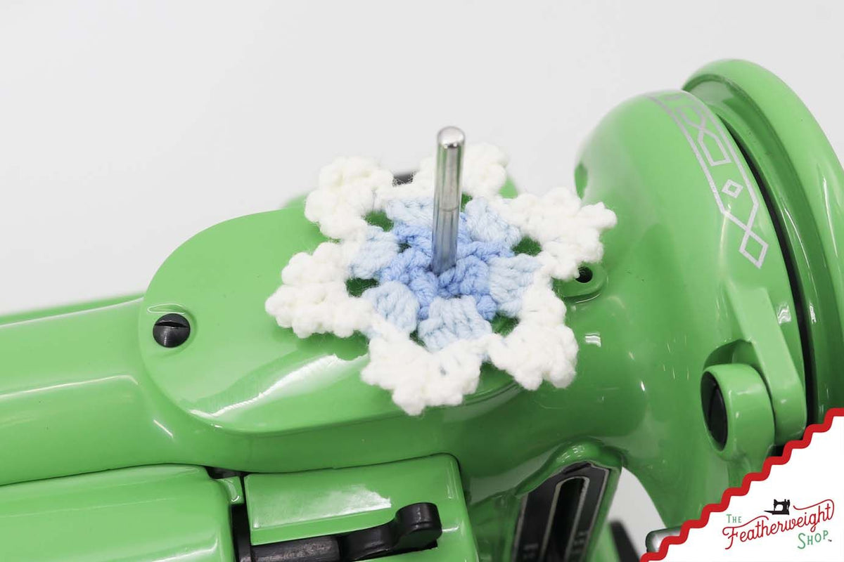 Spool Pin Doily - BLUE Snowflake