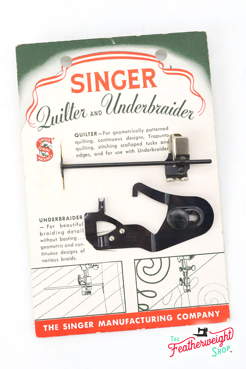 Underbraider and Quilt Guide Attachment Set, Singer (Vintage Original)