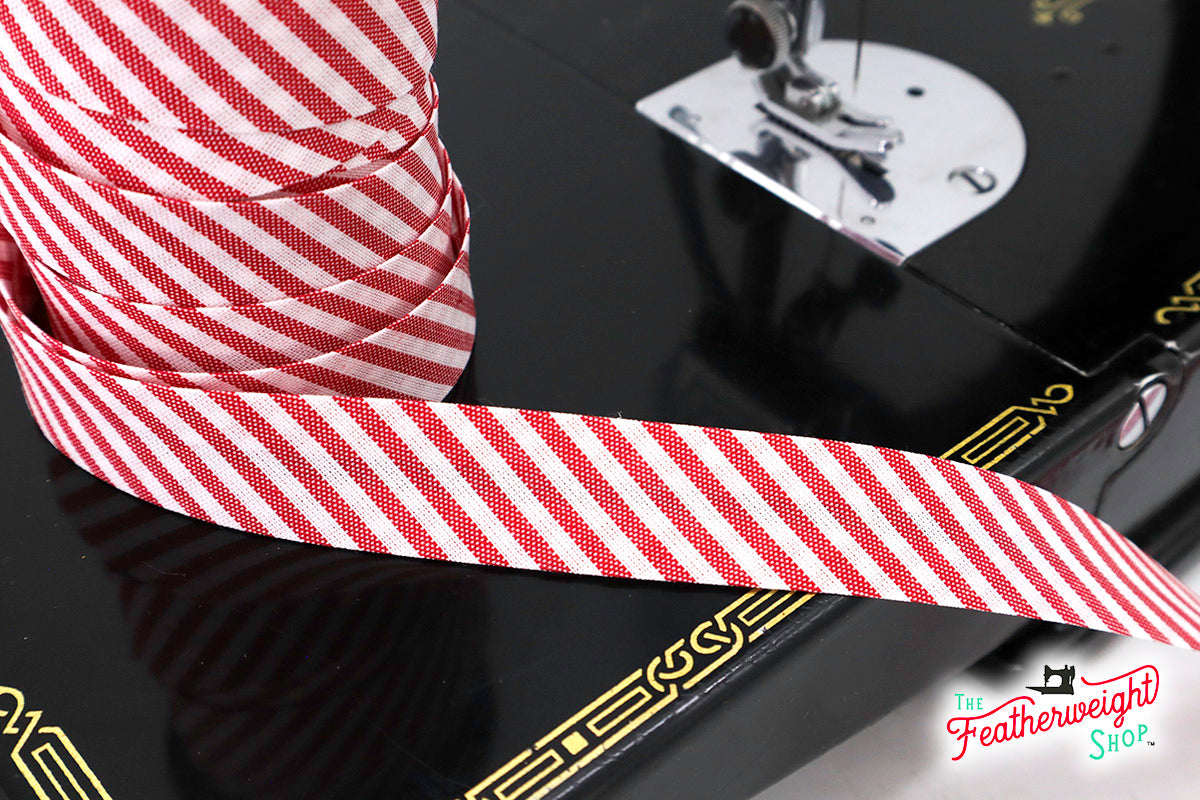 BIAS TAPE, Red & White Single Fold (by the yard)