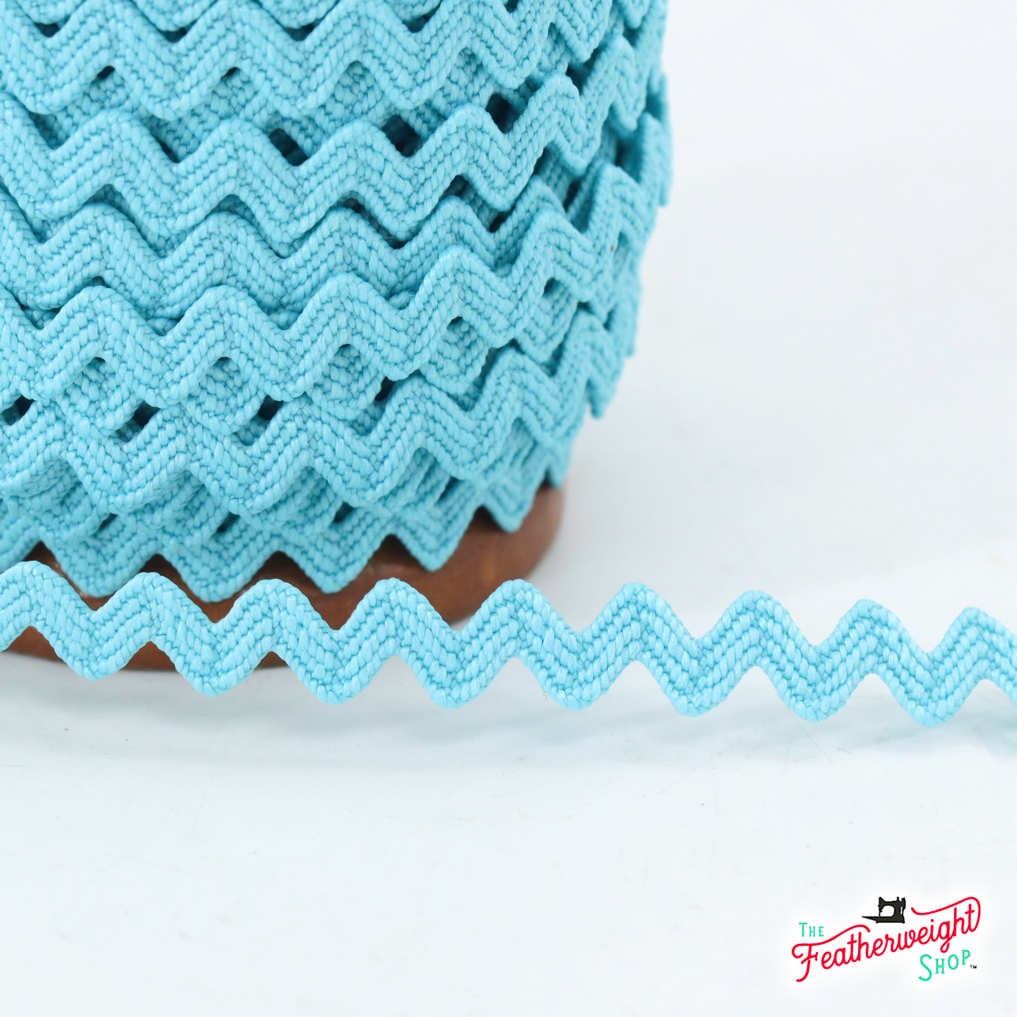 1/4" Inch RILEY AQUA VINTAGE TRIM RIC RAC by Lori Holt (by the yard)