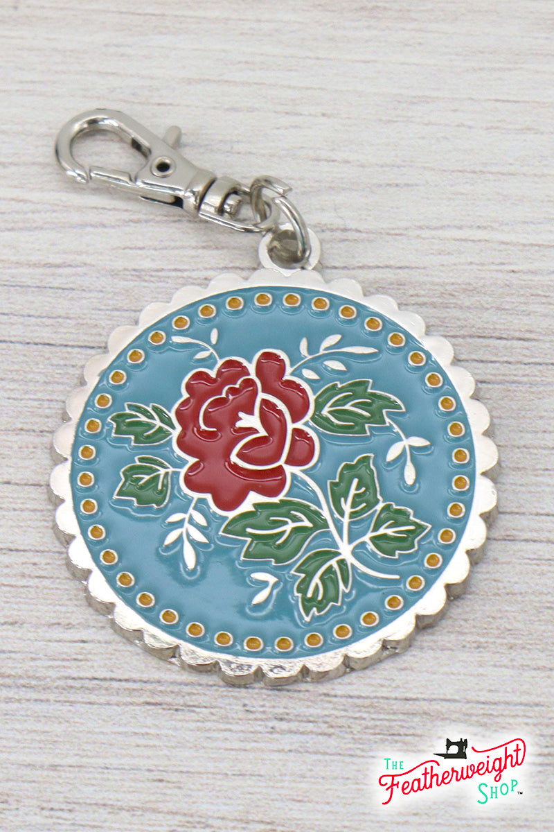 Keyring & Keychain Enamel Charm, Rose by Lori Holt