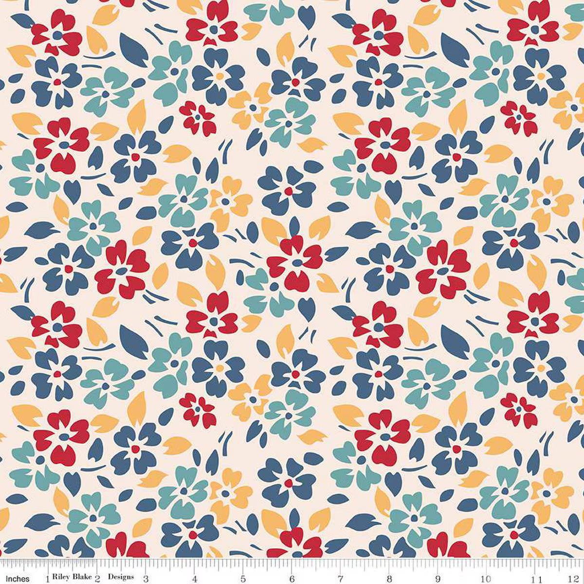 Fabric, Americana by Lori Holt WIDE BACK 108" - Glory Multi (by the yard)