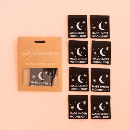 Labels, MADE UNDER MOONLIGHT Quilt Woven Sew-In Tags by Sarah Hearts