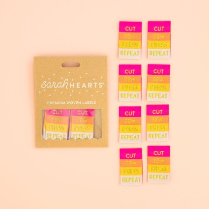 Labels, CUT, SEW, PRESS, REPEAT Quilt Woven Sew-In Tags by Sarah Hearts