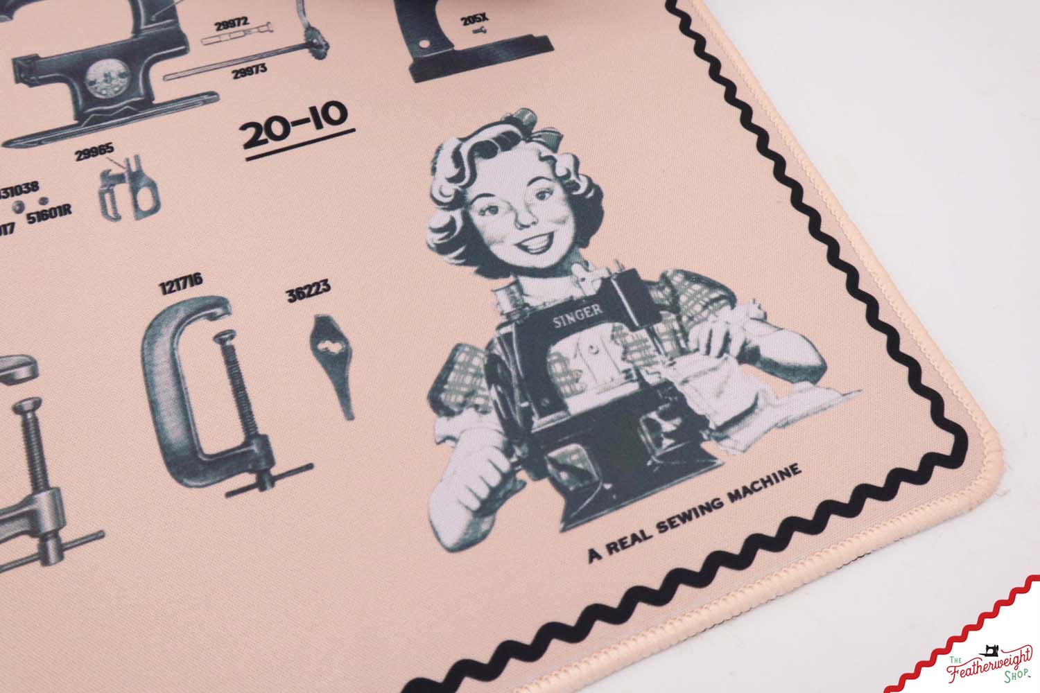 Sew Handy Servicing Mat — pink schematic for the Singer Sewhandy Model 20