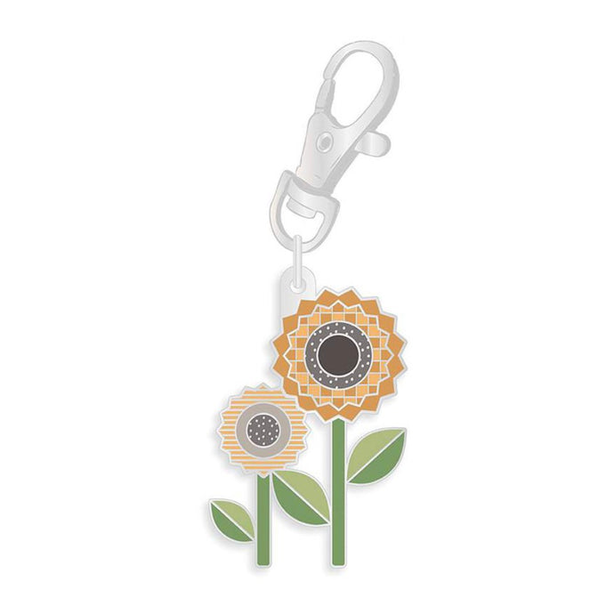 Keyring & Keychain Enamel Happy Charm, Sunflower by Lori Holt