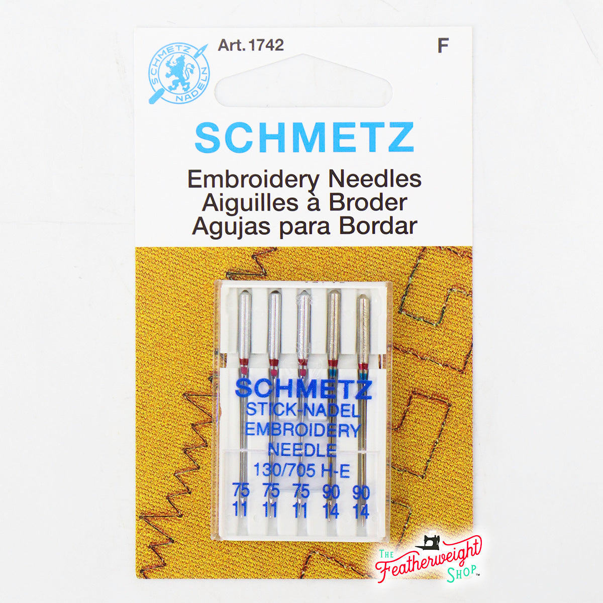 Schmetz EMBROIDERY Sewing Needles, 5pk
