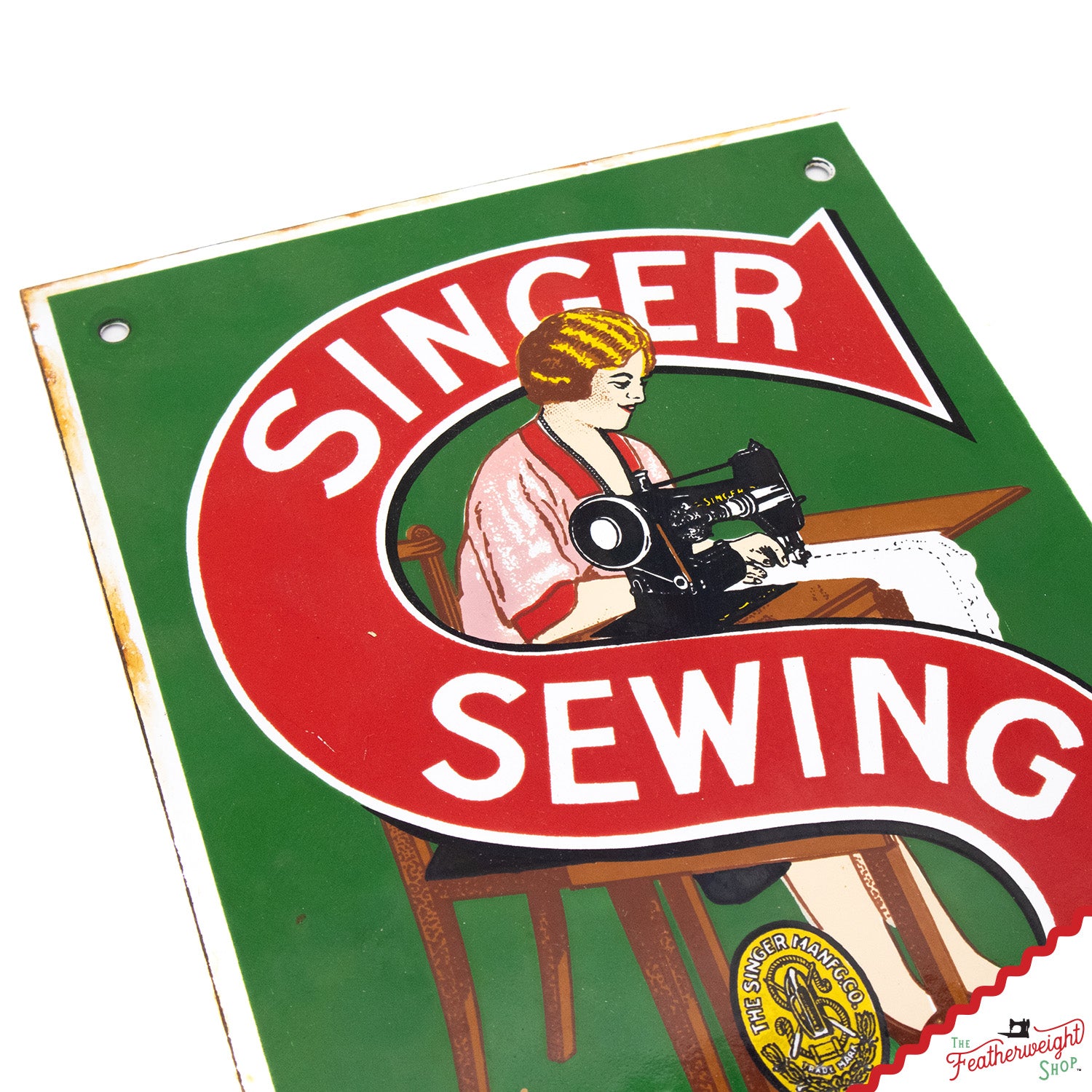 Enamel Singer Sign, Small (Vintage Original) - RARE