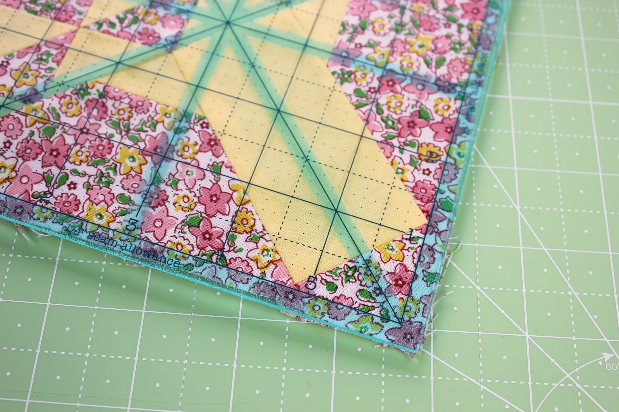 Cutting Ruler, Square TRIM-IT, BLUE 12.5" by Lori Holt Cute Cuts (with self-grips)