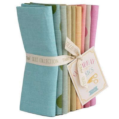 Fabric, Creating Memories Seasonal CHAMBRAY SPRING PASTELS by Tilda - FAT QUARTER BUNDLE