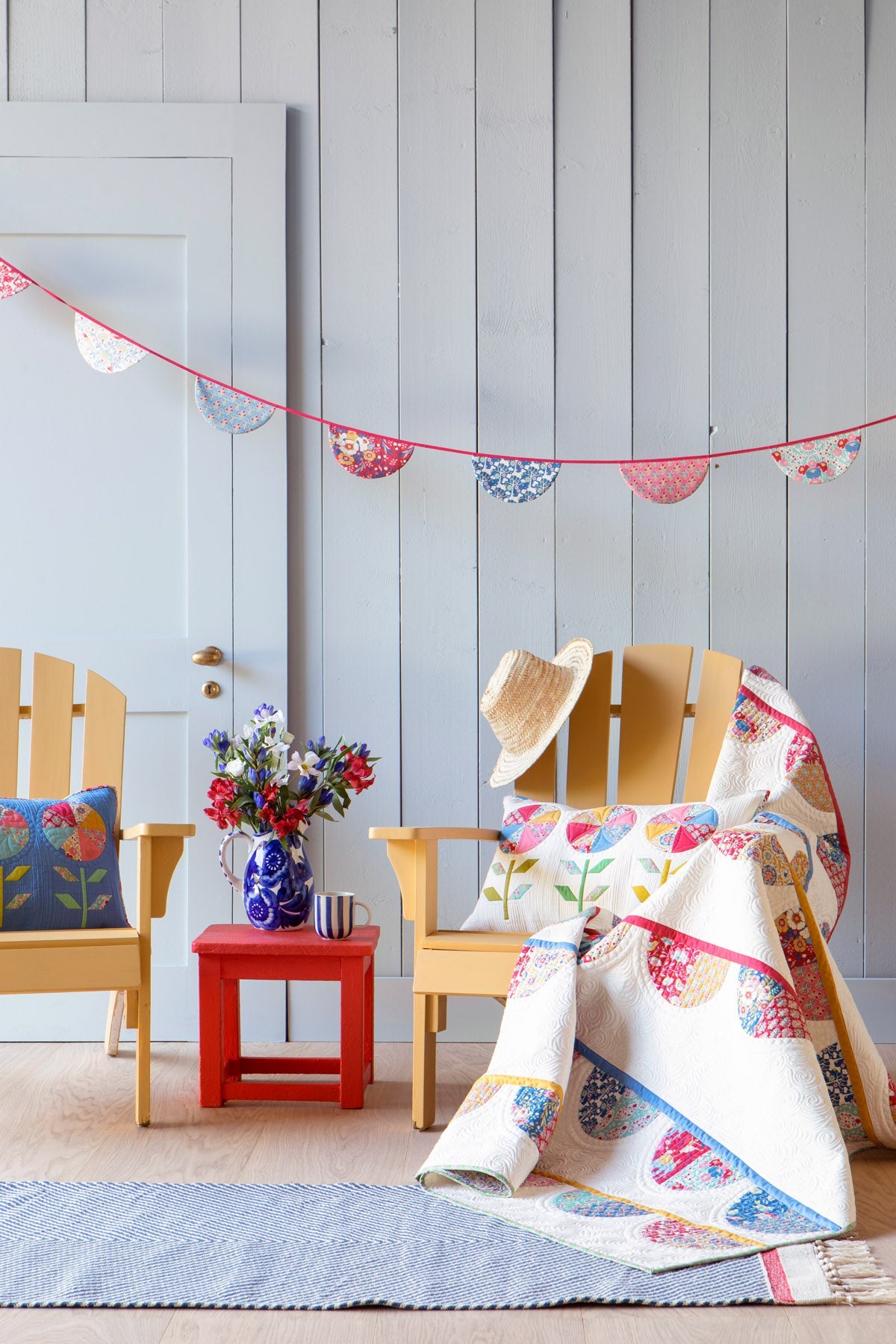 Fabric, Jubilee Collection by Tilda - SUE MUSTARD YELLOW (by the yard)