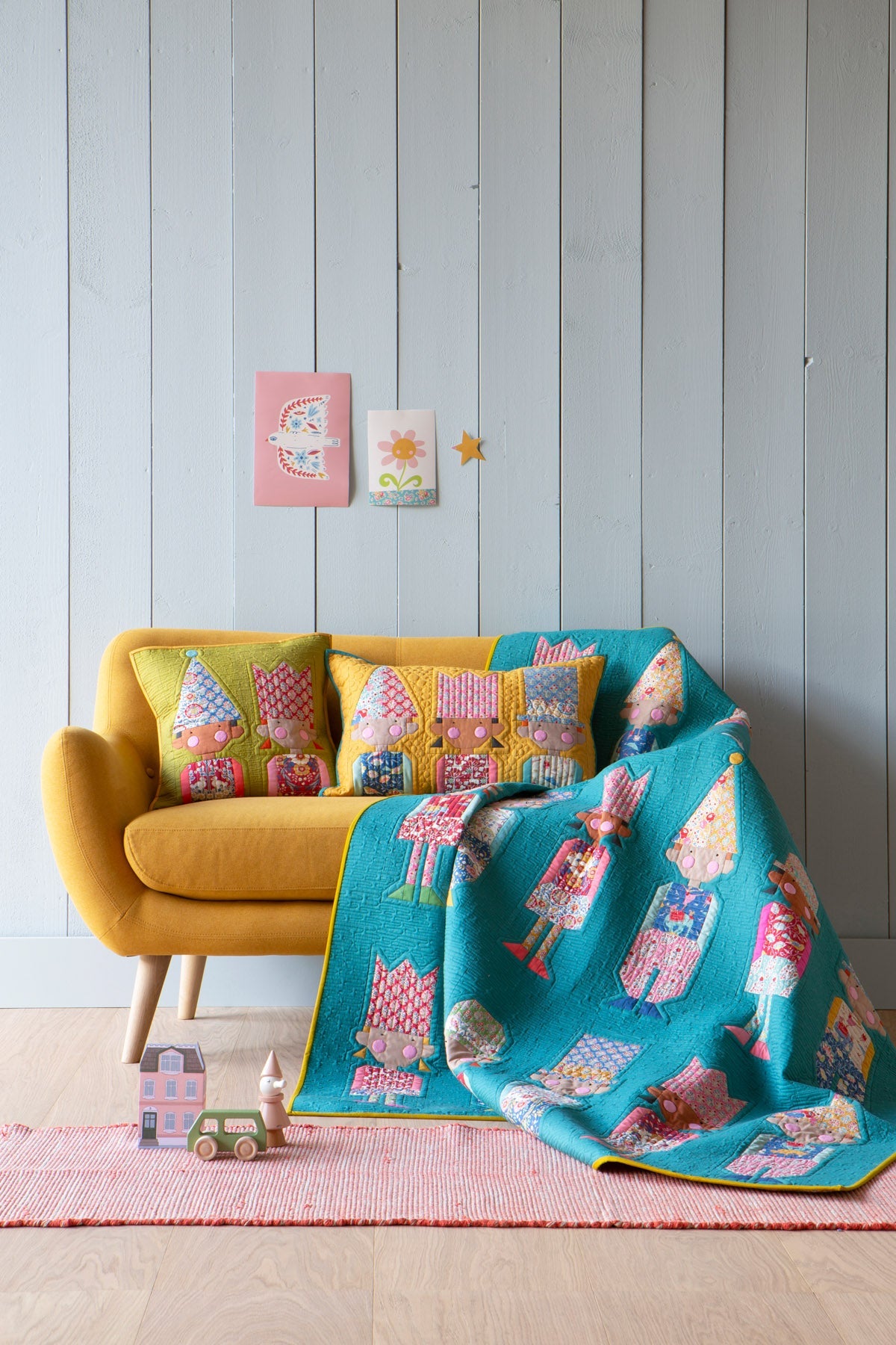 Fabric, Jubilee Collection by Tilda - SUE MUSTARD YELLOW (by the yard)