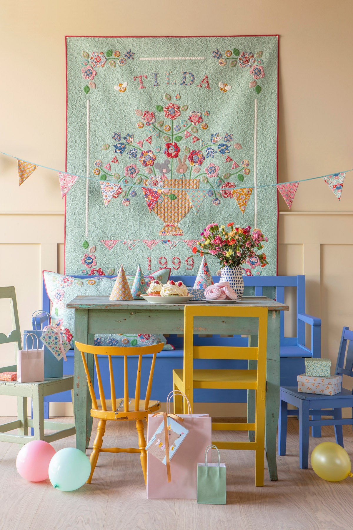 Fabric, Jubilee Collection by Tilda - SUE TEAL (by the yard)