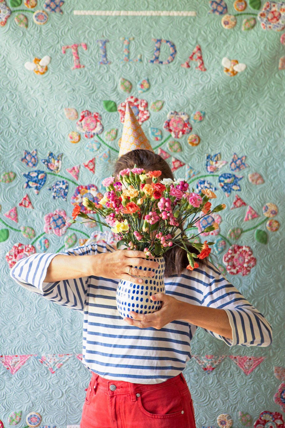 Fabric, Jubilee Collection by Tilda - SUE TEAL (by the yard)