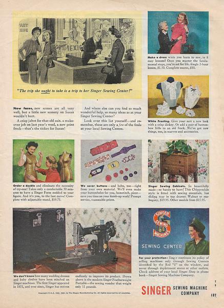 Advertisement, Rare Featuring the Singer Featherweight - (Vintage Original)