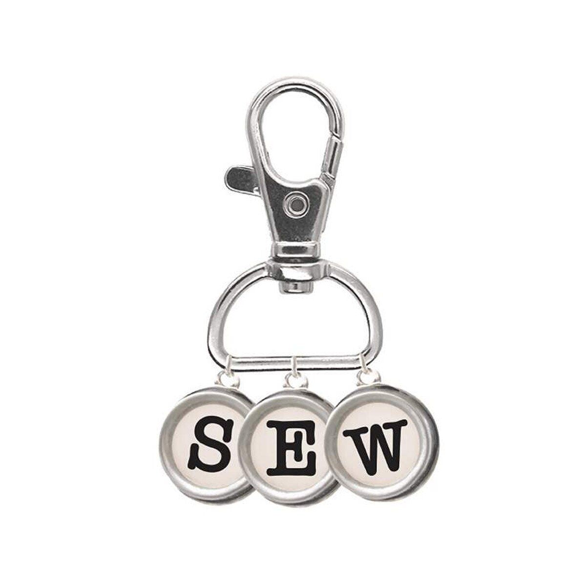 Keyring & Keychain Enamel Happy Charm, Typewriter Keys SEW by Lori Holt