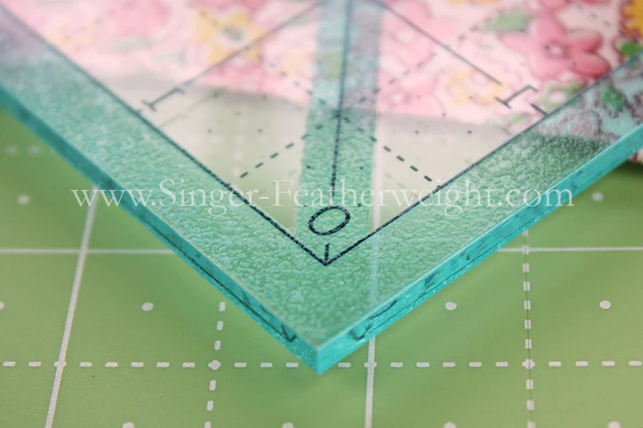 Cutting Ruler, Square TRIM-IT, BLUE 12.5" by Lori Holt Cute Cuts (with self-grips)