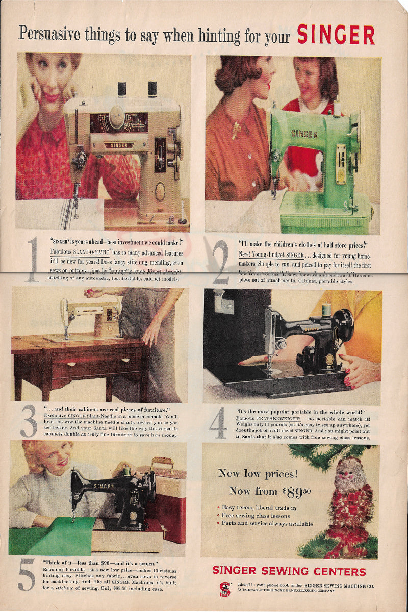 Advertisement, Rare Featuring the Singer Featherweight - (Vintage Original)