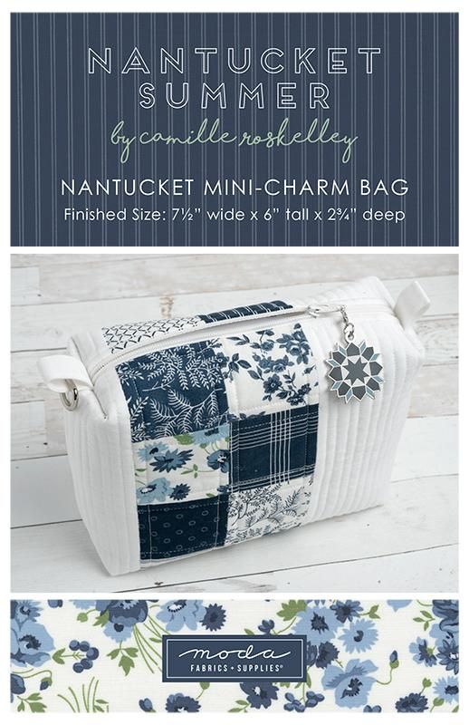 PATTERN, Quilted Nantucket Summer MINI-CHARM BAG by Camille Roskelly