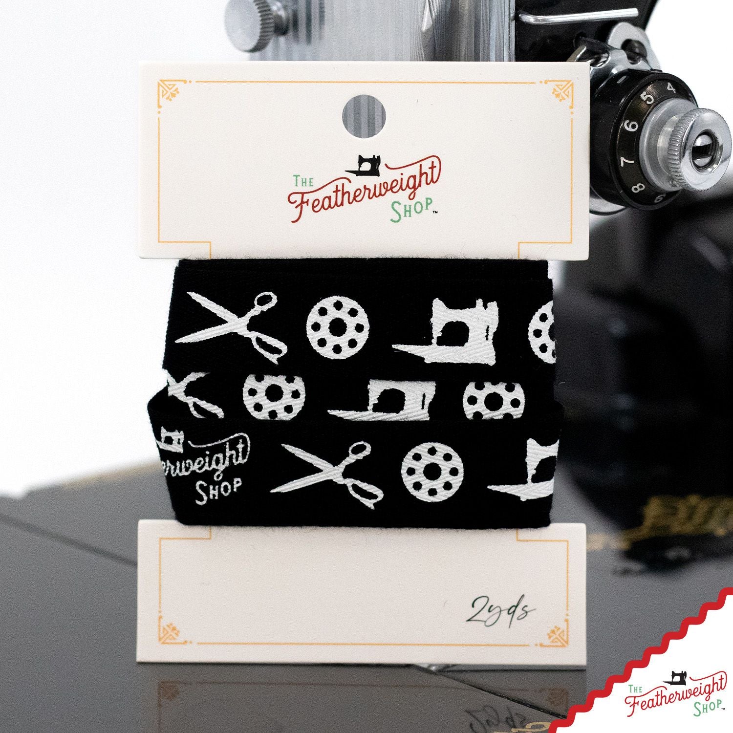 Twill Tape, BLACK, Featherweight Shop Ribbon - 2 YARDS