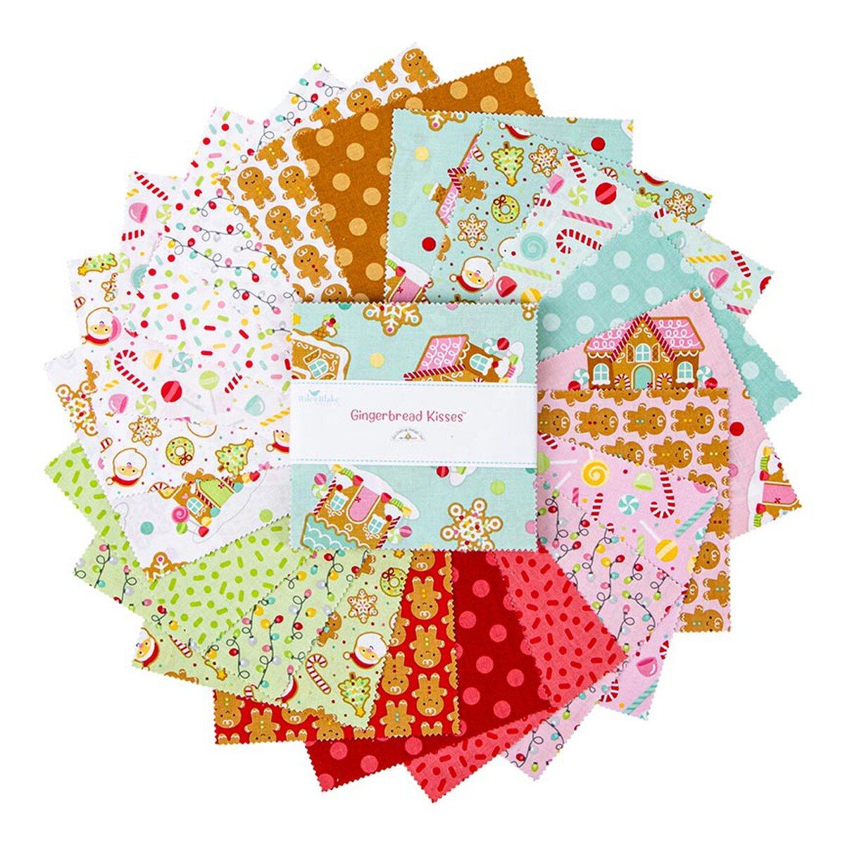 Fabric, Gingerbread Kisses - 5 INCH STACKER
