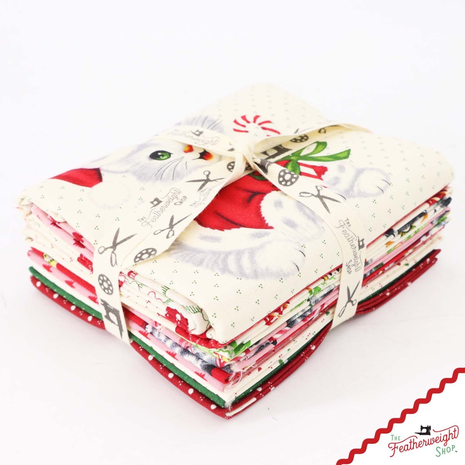 Fabric, A Kitty for Christmas by Hannah West - FAT QUARTER BUNDLE