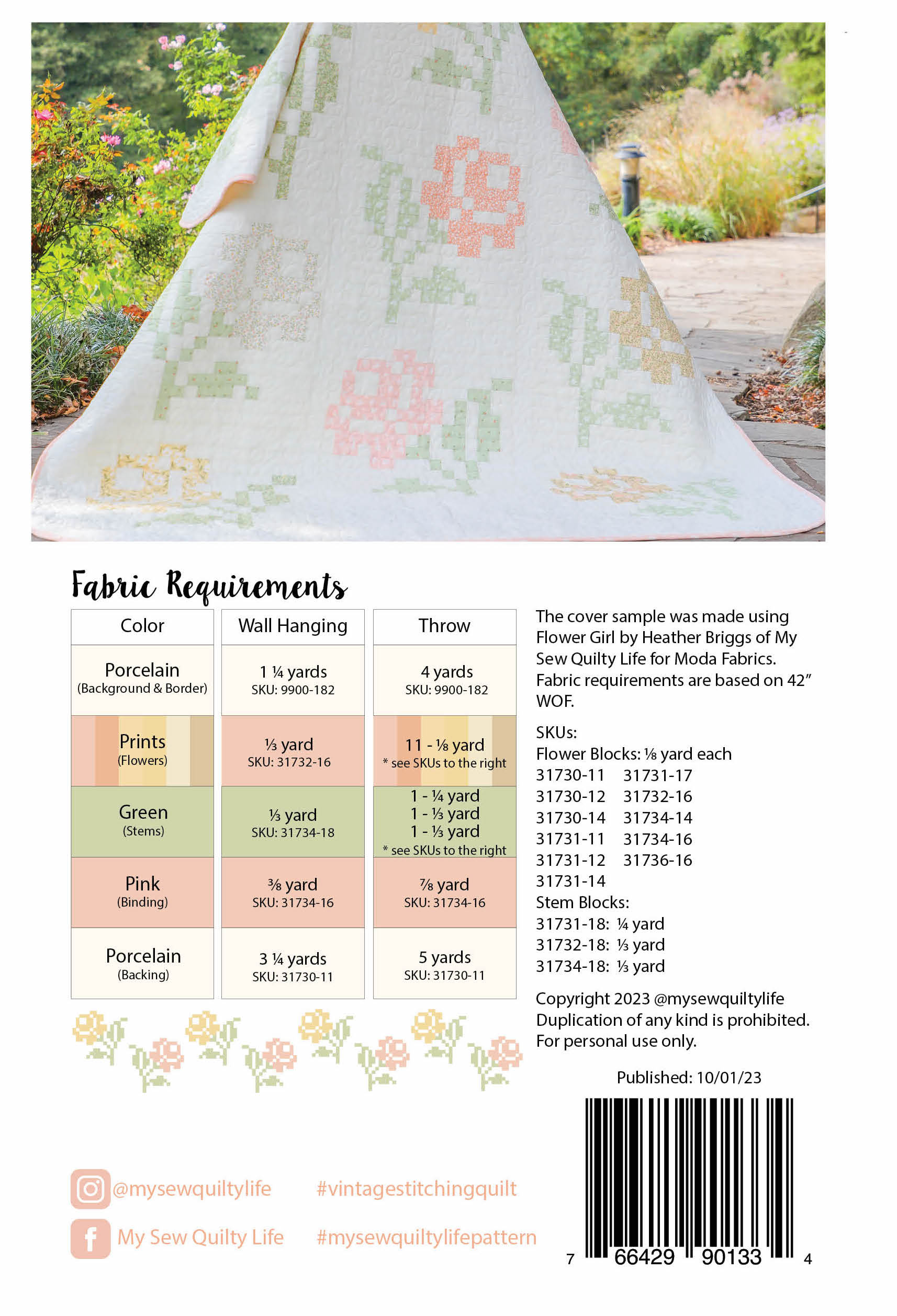 Pattern, Vintage Stitching Quilt by My Sew Quilty Life (digital download)