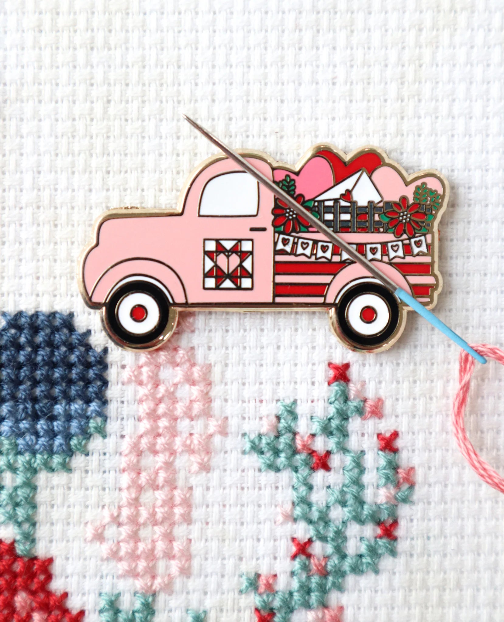 Needle Minder, VALENTINE'S VINTAGE TRUCK by Flamingo Toes