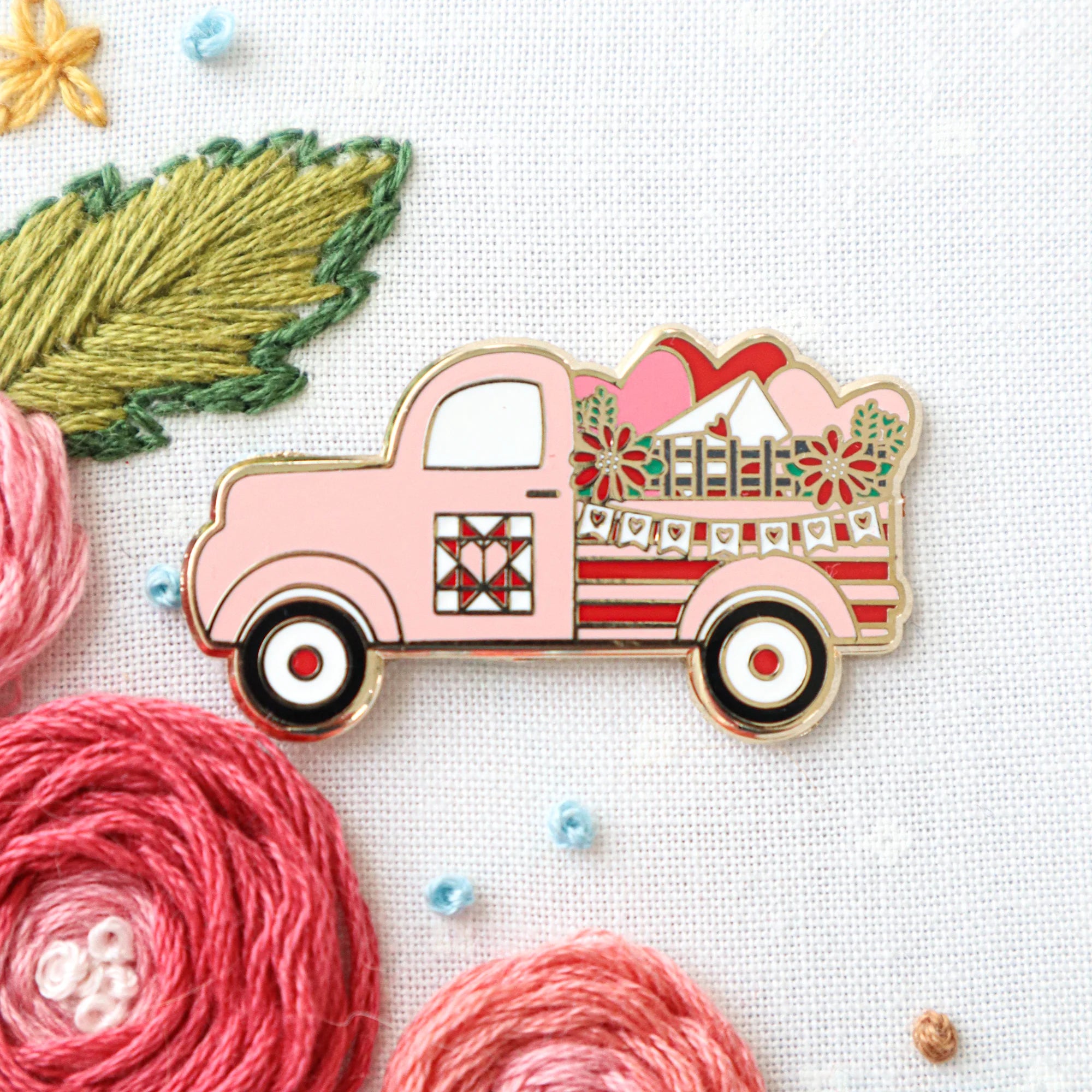 Needle Minder, VALENTINE'S VINTAGE TRUCK by Flamingo Toes
