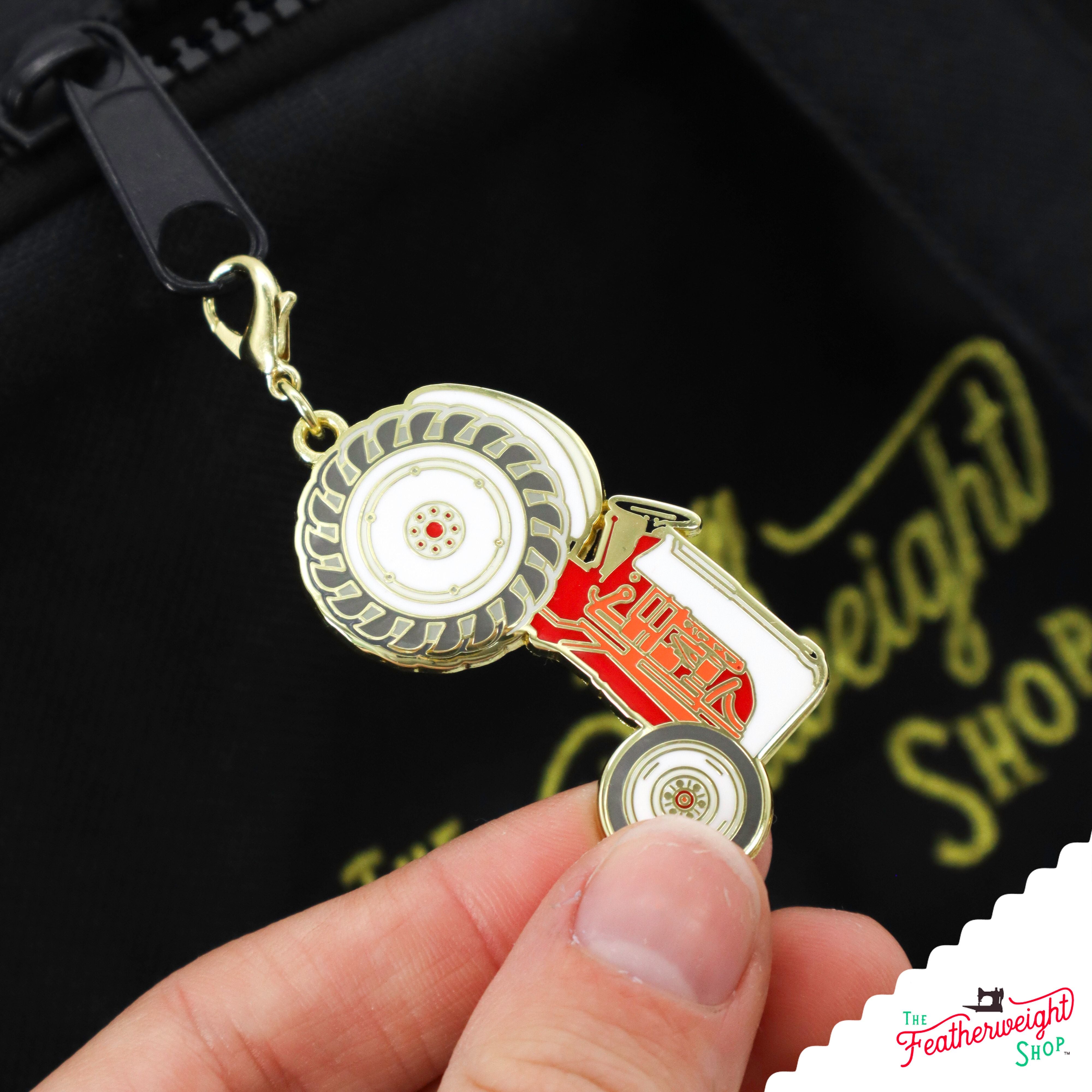 Enamel Charm Zipper Pull - TRACTOR & SEED by Cathe Holden