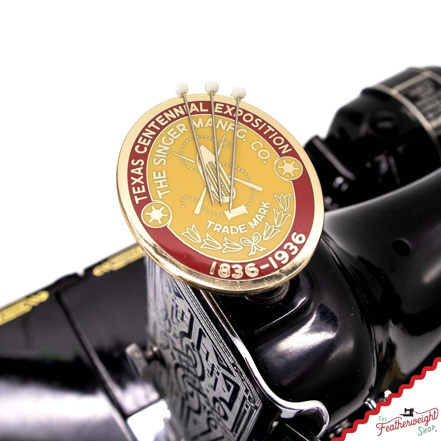 Needle Minder, PIN PAL - TEXAS Featherweight Badge - Centennial 1836 - 1936