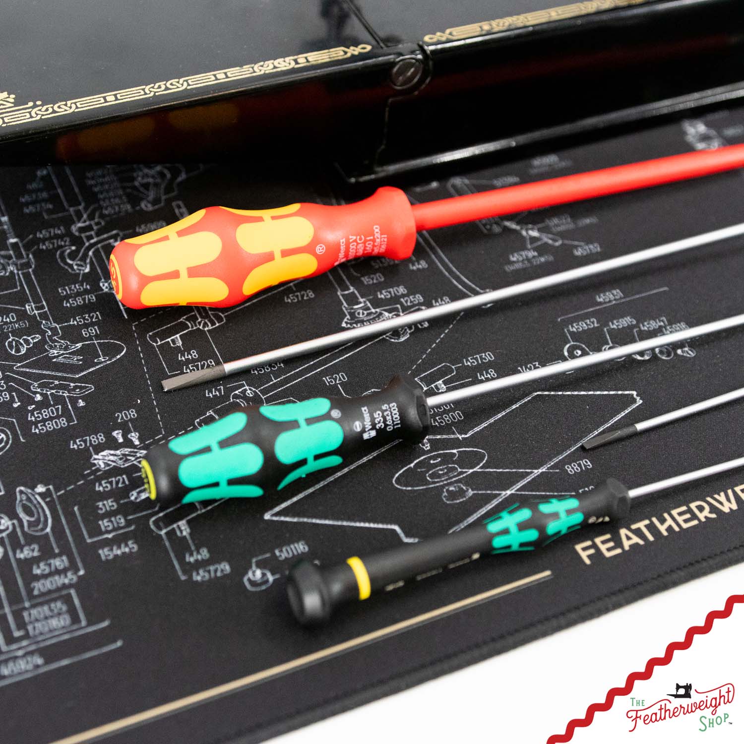 SCREWDRIVER, Wera MAINTENANCE SET of 5, Long, Safety, Mid-Length, Small, & Motor