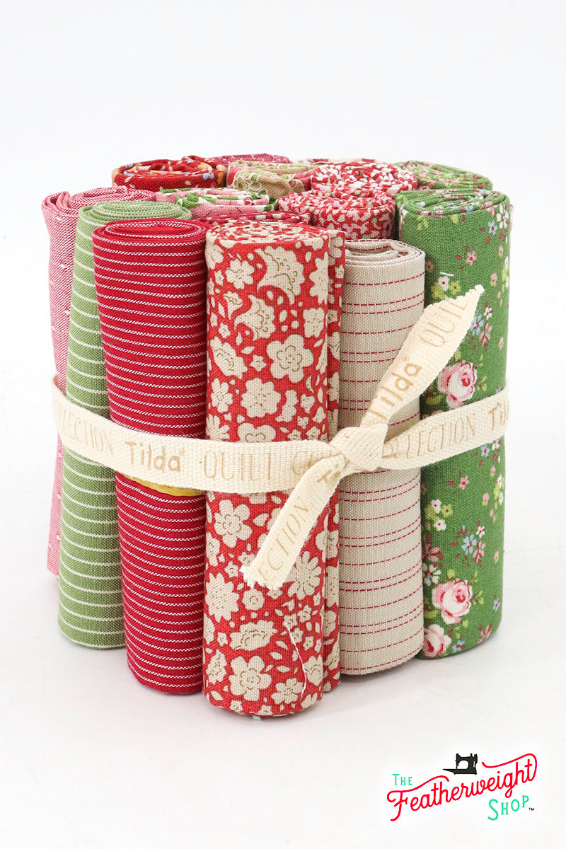Fabric, Creating Memories Christmas WINTER REDS & GREENS by Tilda - Fat EIGHTH Bundle