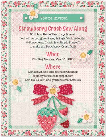 Sew Simple Shapes, Berry & Sage Strawberry Crush by Lori Holt of Bee in My Bonnet