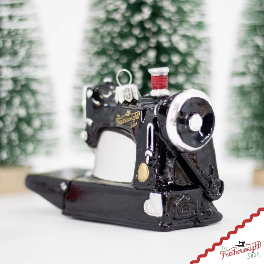 Christmas ORNAMENT, Singer Featherweight Blown Glass Collectible